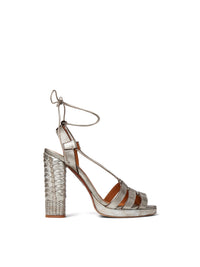 Sandales Atida 100 métallisées en cuir - Silver