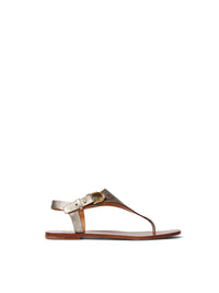 Sandales entre-doigts en cuir - Silver
