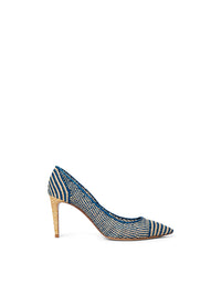 Armissa 75 pumps in raffia - Natural & Navy