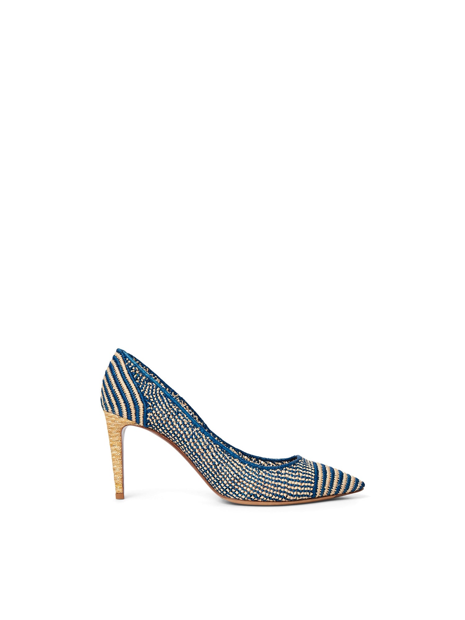 Armissa 75 pumps in raffia - Natural & Navy