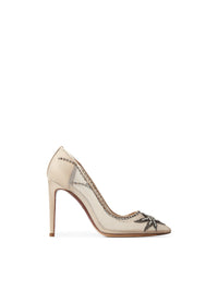 Escarpins Celia en piqué brodé - Fawn & Hematite