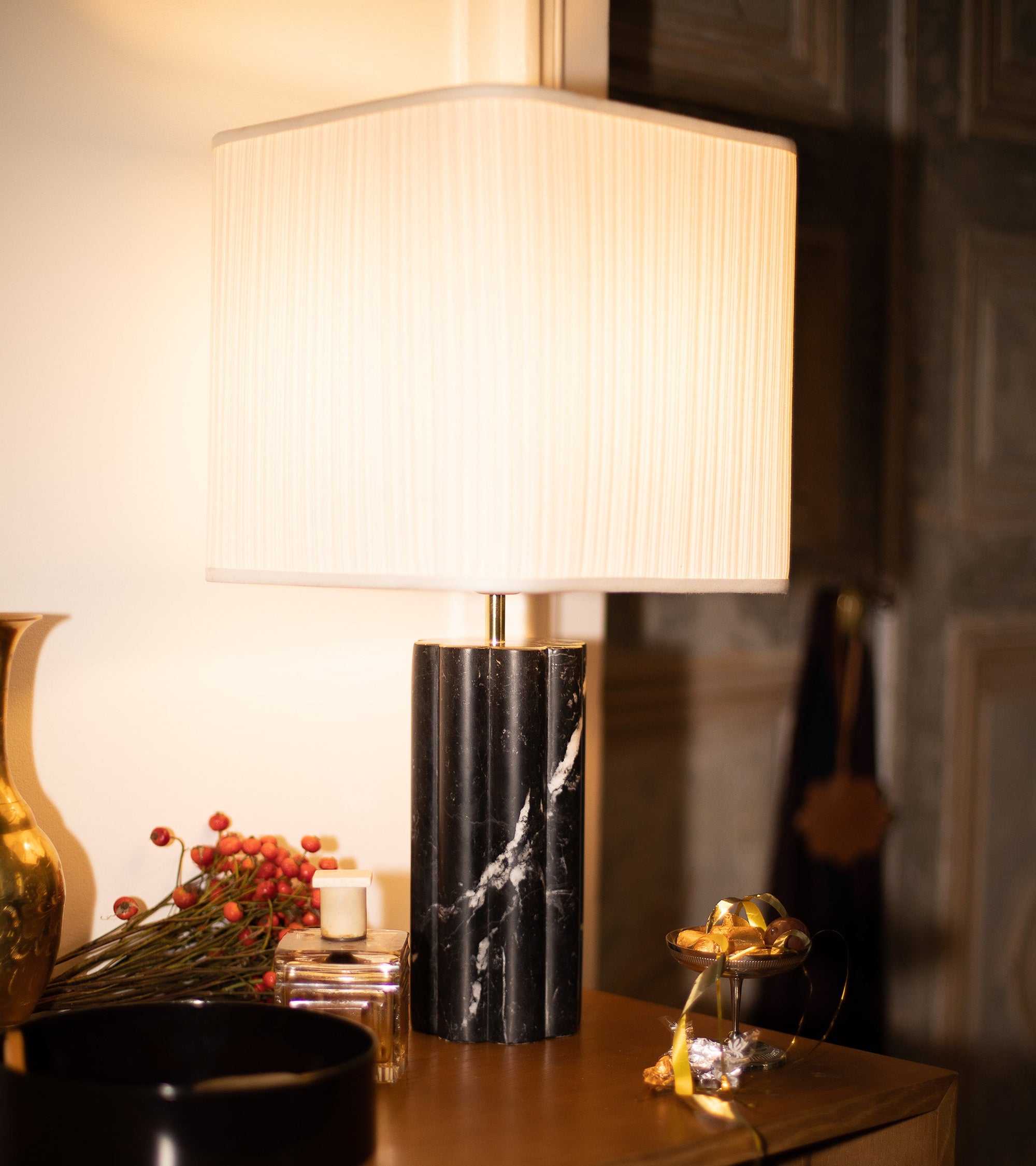 Lampe à poser Gioia en marbre - Noir
