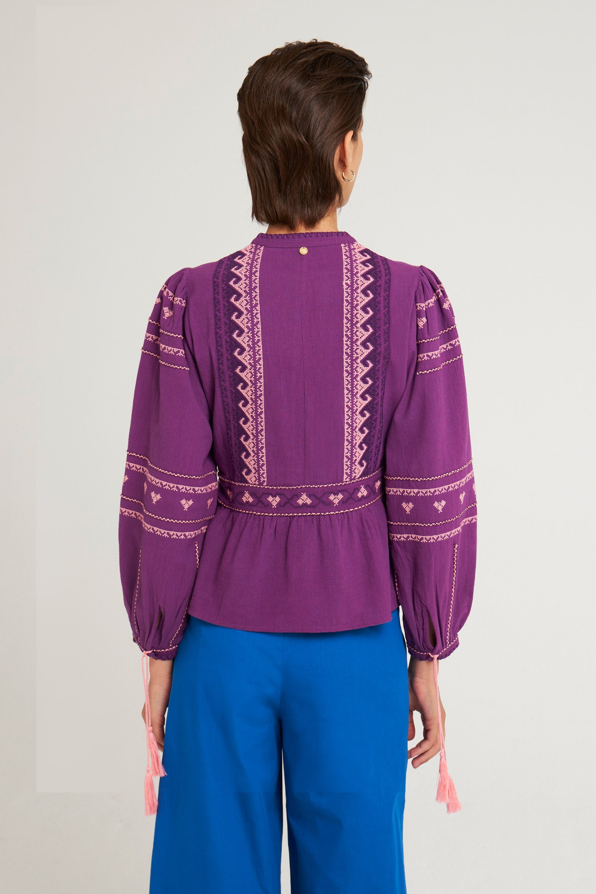 Blouse brodée Lima - Purple