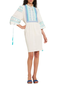 Robe brodée Lima - Cream