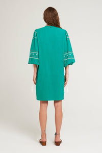 Robe brodée Lima - Green