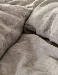 Drap plat en lin lavé - Gris Chambray