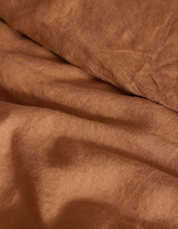 Drap housse en lin lavé - Caramel