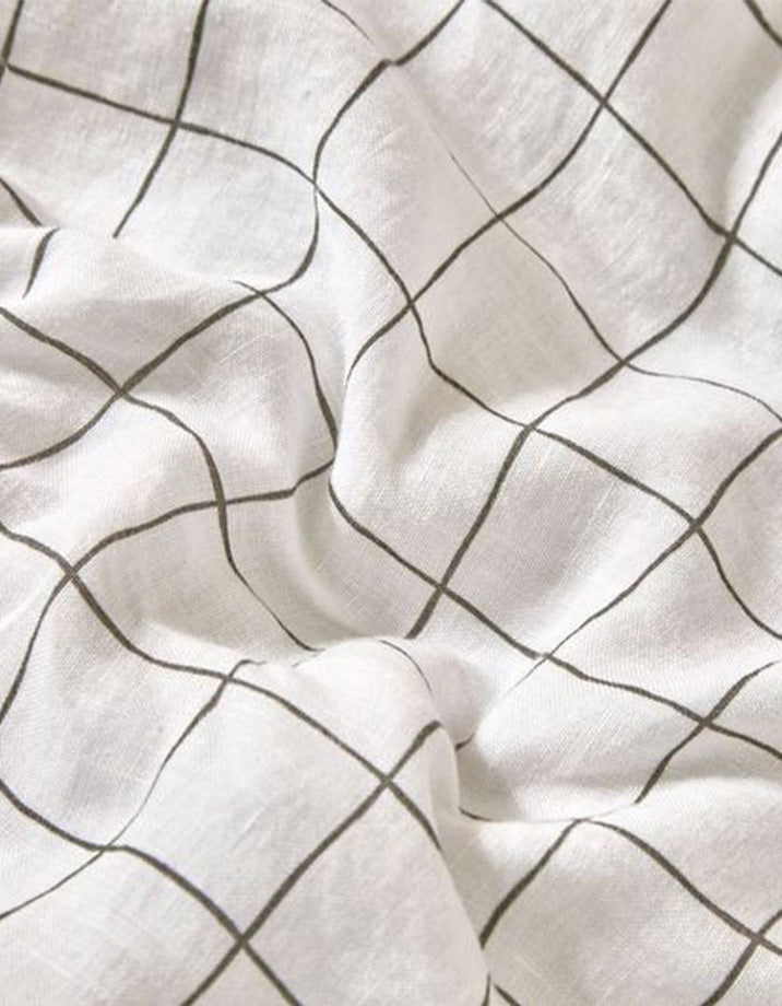 Drap housse en lin lavé - Blanc