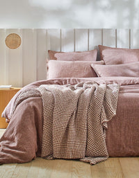 Drap housse en lin lavé - Sienne Chambray