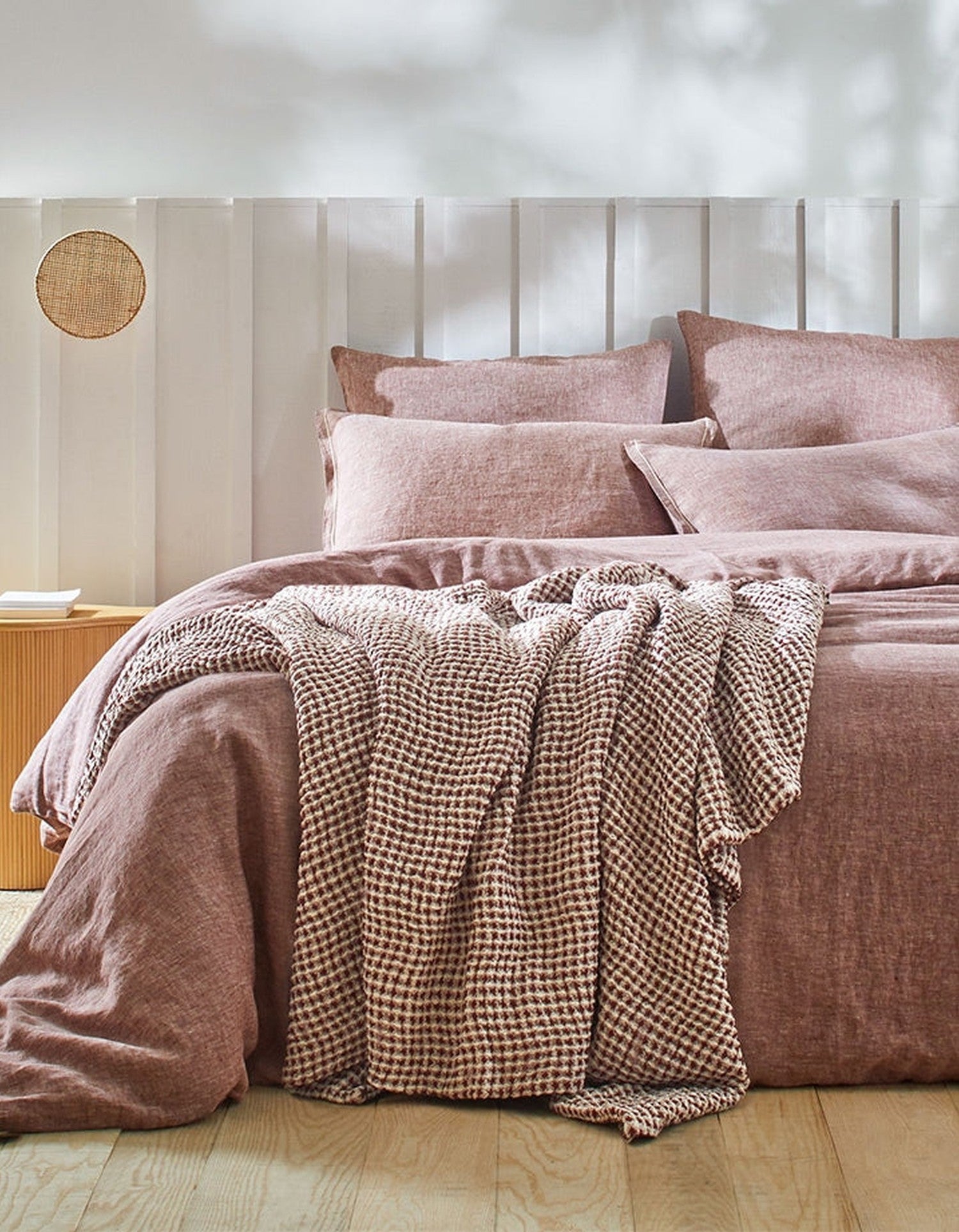Drap housse en lin lavé - Sienne Chambray