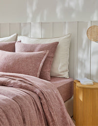 Drap housse en lin lavé - Sienne Chambray