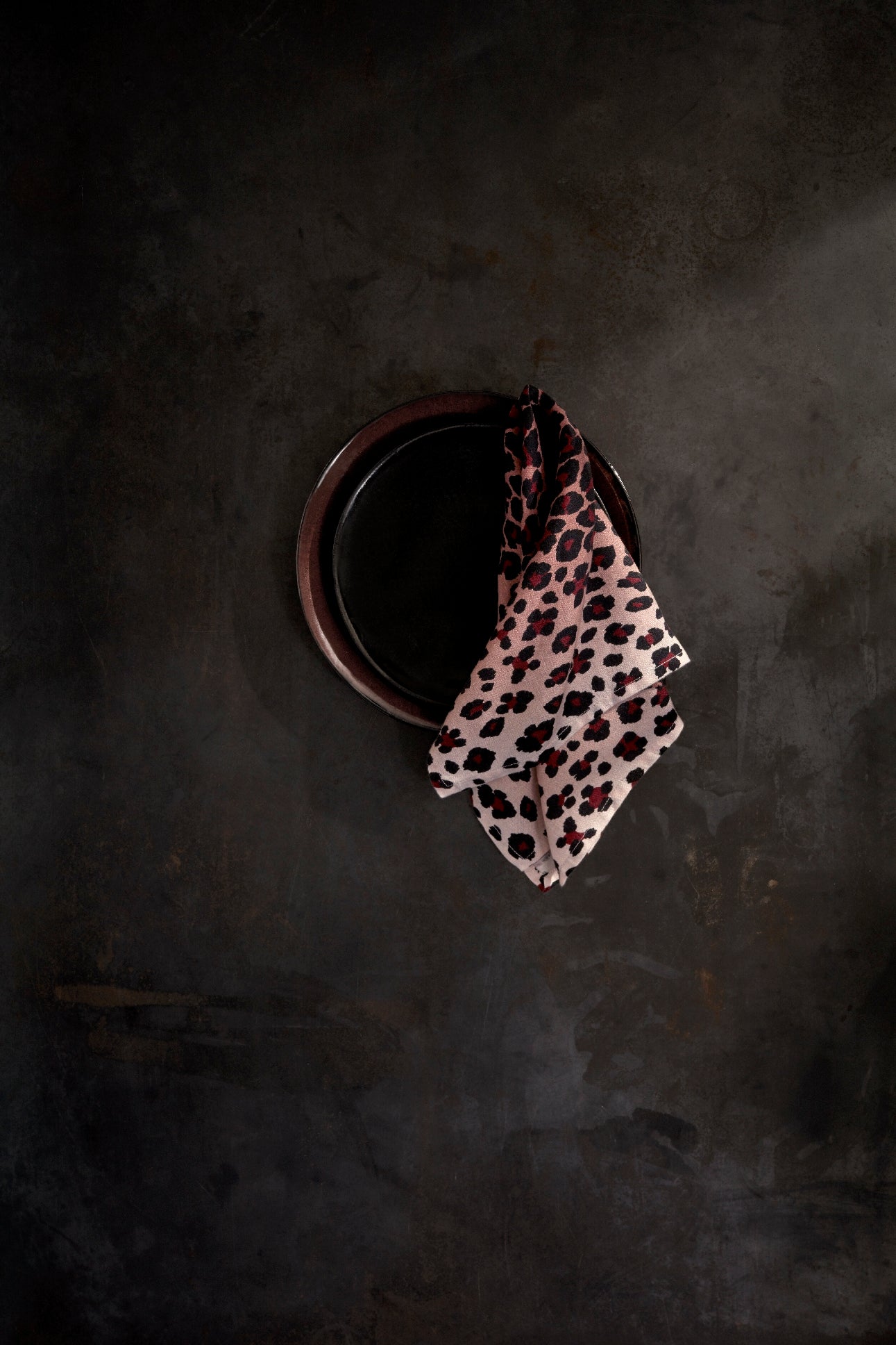 Nappe en lin imprimé léopard - Pink