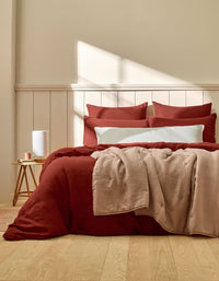 Housse de couette en lin lavé - Brique