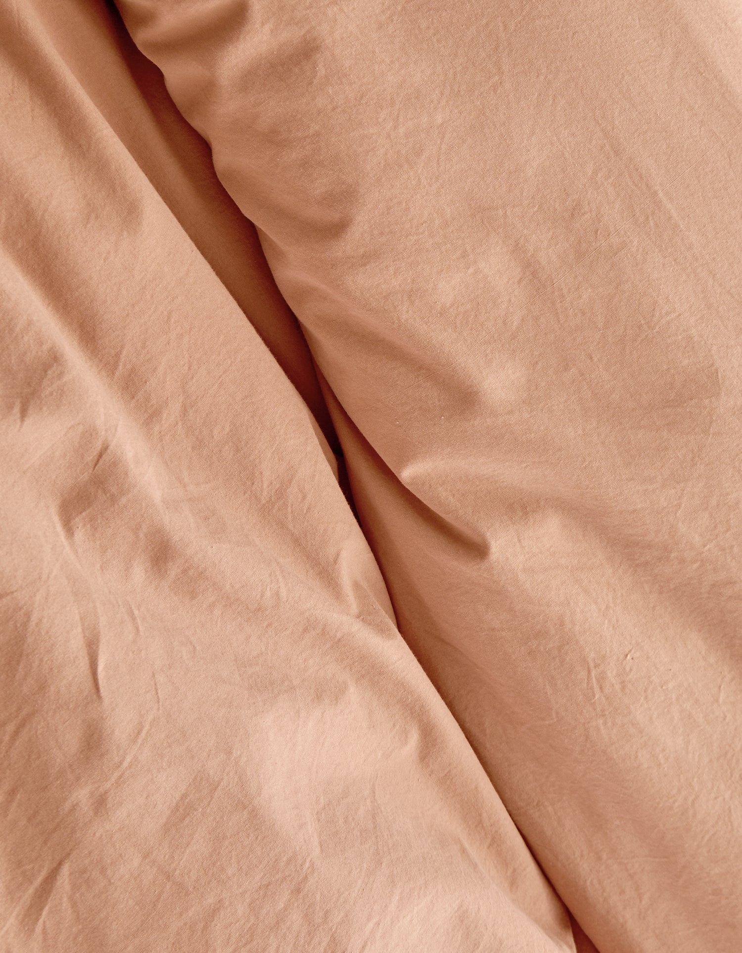 135€ 0QTY _ Housse de couette en percale de coton lavée - Pêche