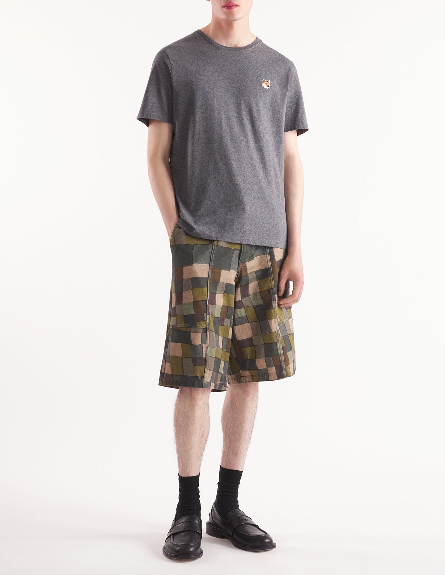 T-shirt with badge - Dark Grey Melange