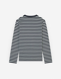 T-shirt Fox Head à manches longues - Navy Stripes