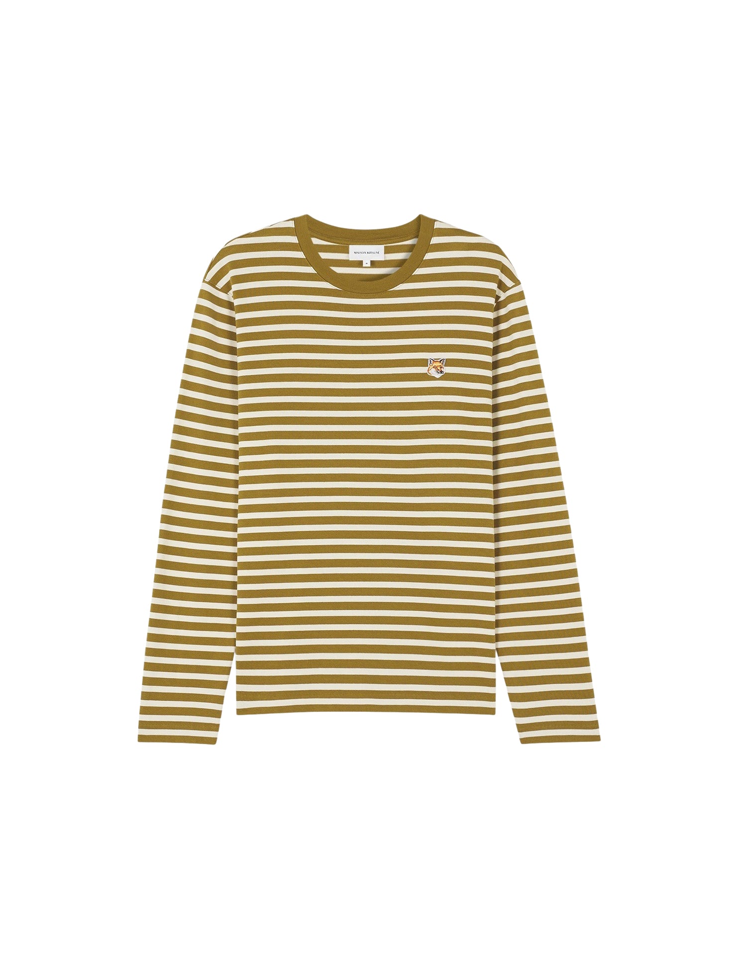 T-shirt Fox Head à manches longues - Khaki Green Stripes