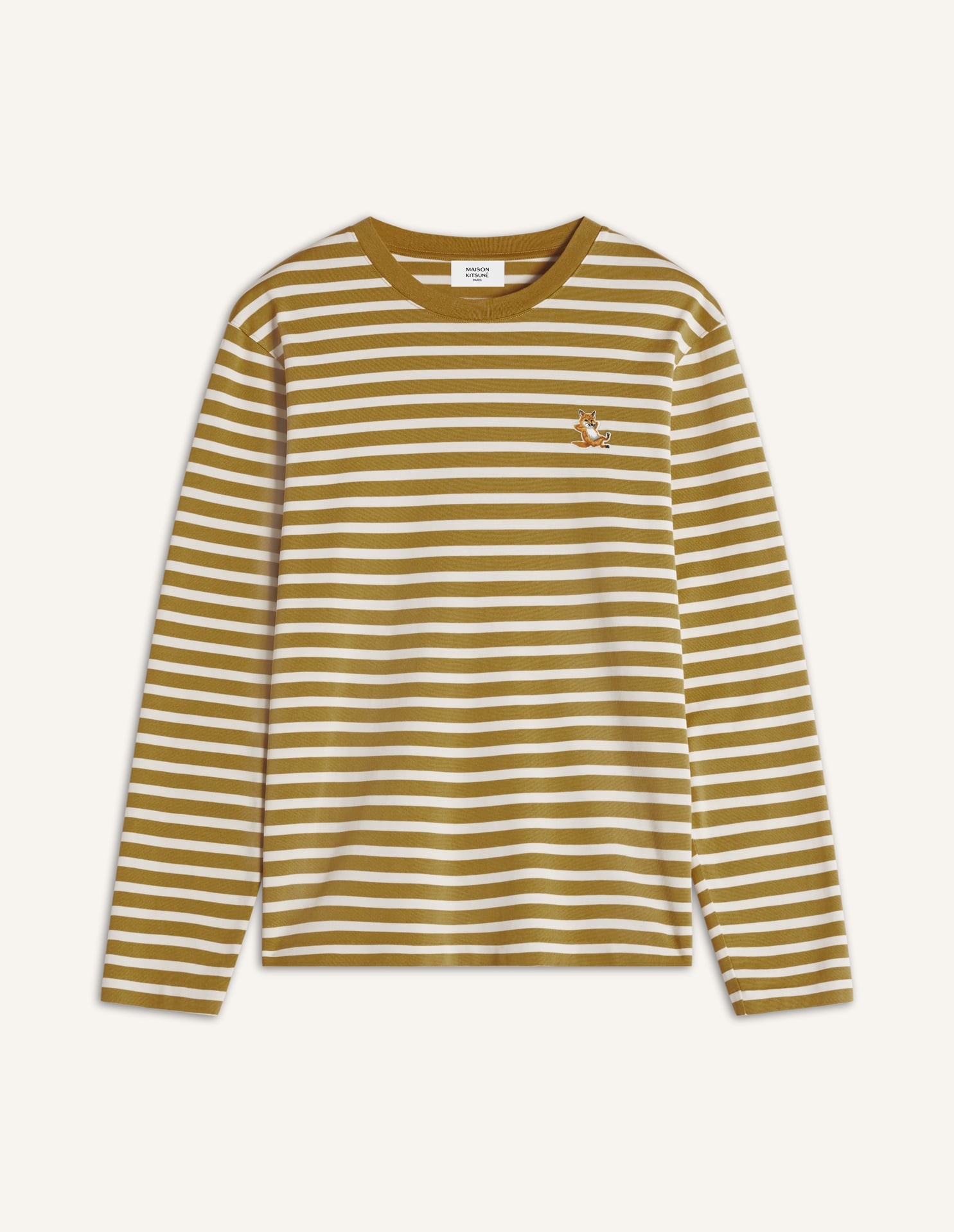Chillax Regular Marin Ls Tee Shirt - Khaki Green Stripes