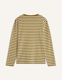 Chillax Regular Marin Ls Tee Shirt - Khaki Green Stripes