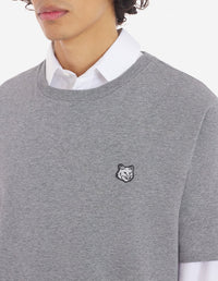 Oversized Bold Fox Head T-shirt with crest - Medium Grey Melange