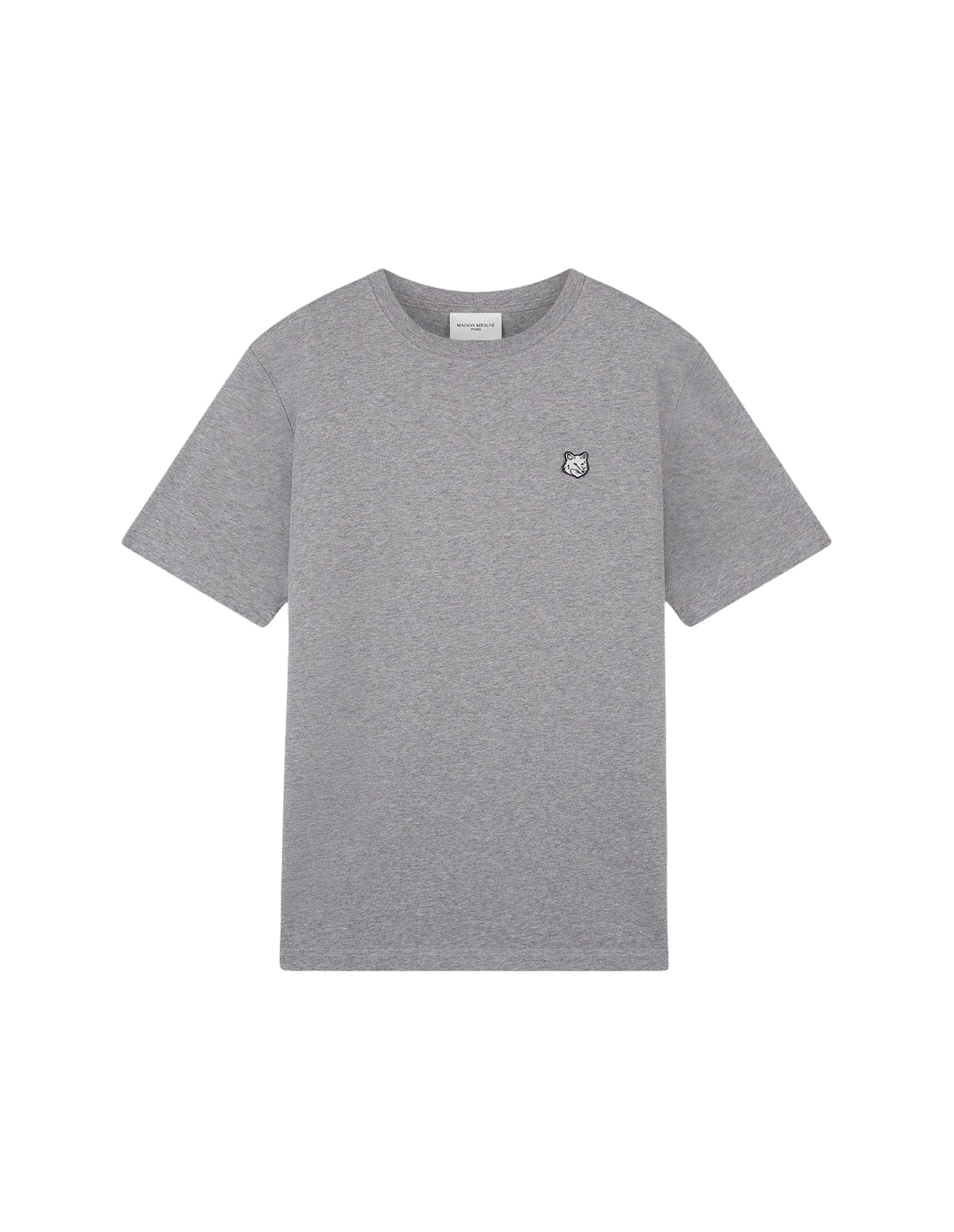 Oversized Bold Fox Head T-shirt with crest - Medium Grey Melange