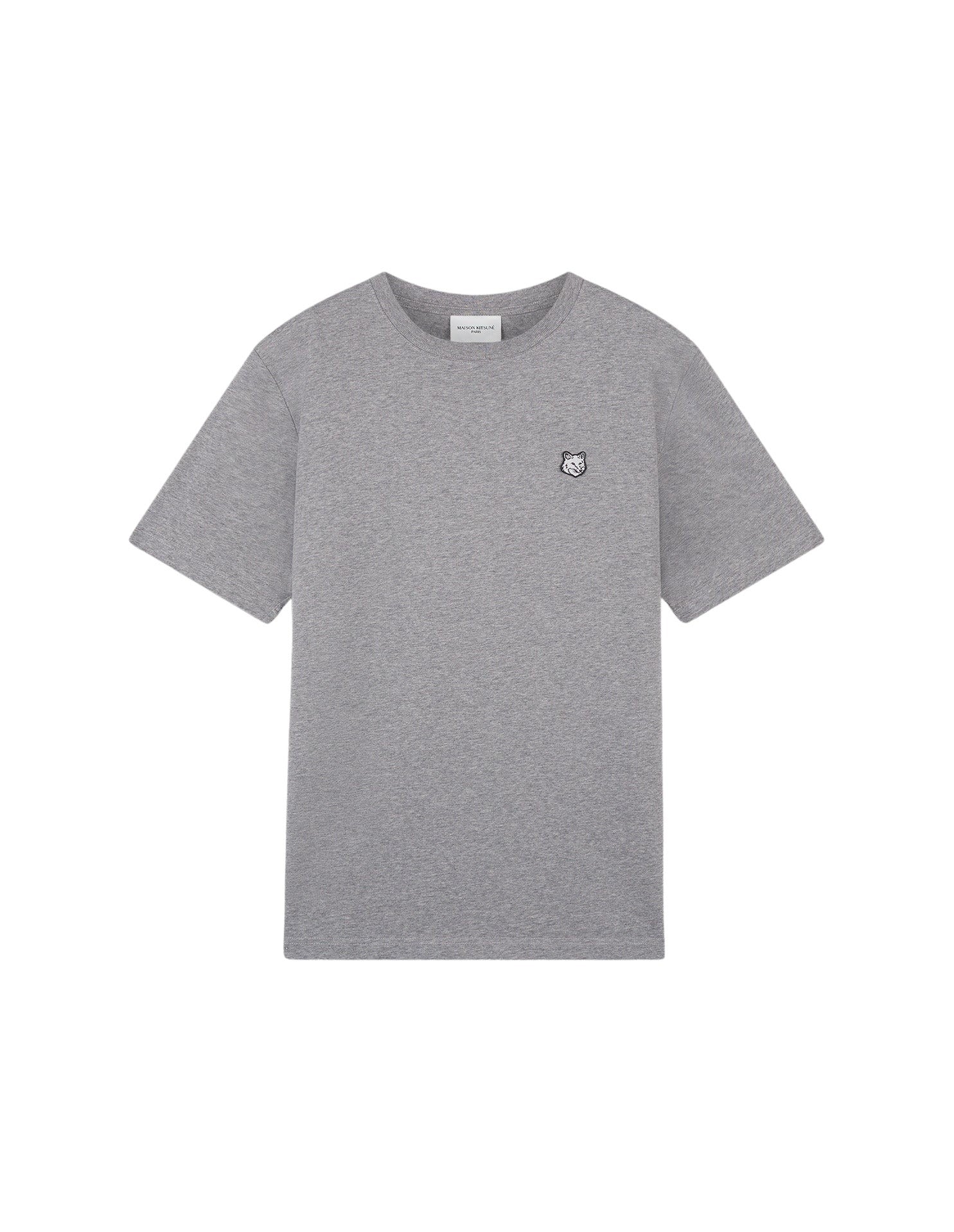 Oversized Bold Fox Head T-shirt with crest - Medium Grey Melange