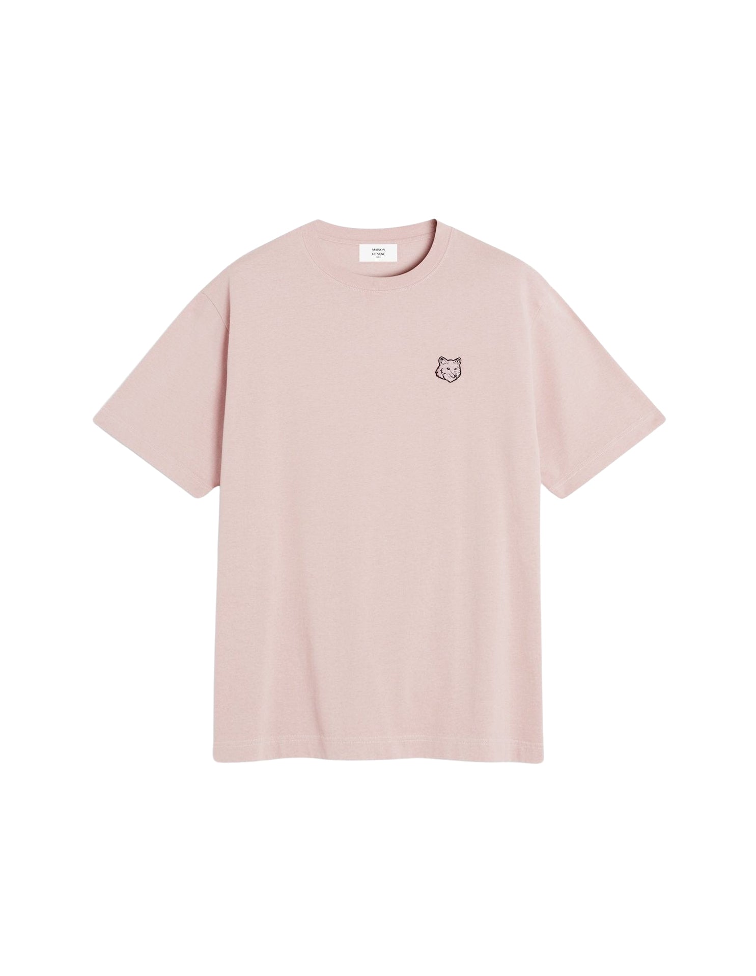 Oversized Bold Fox Head Fox T-shirt with patch - Pink Clay