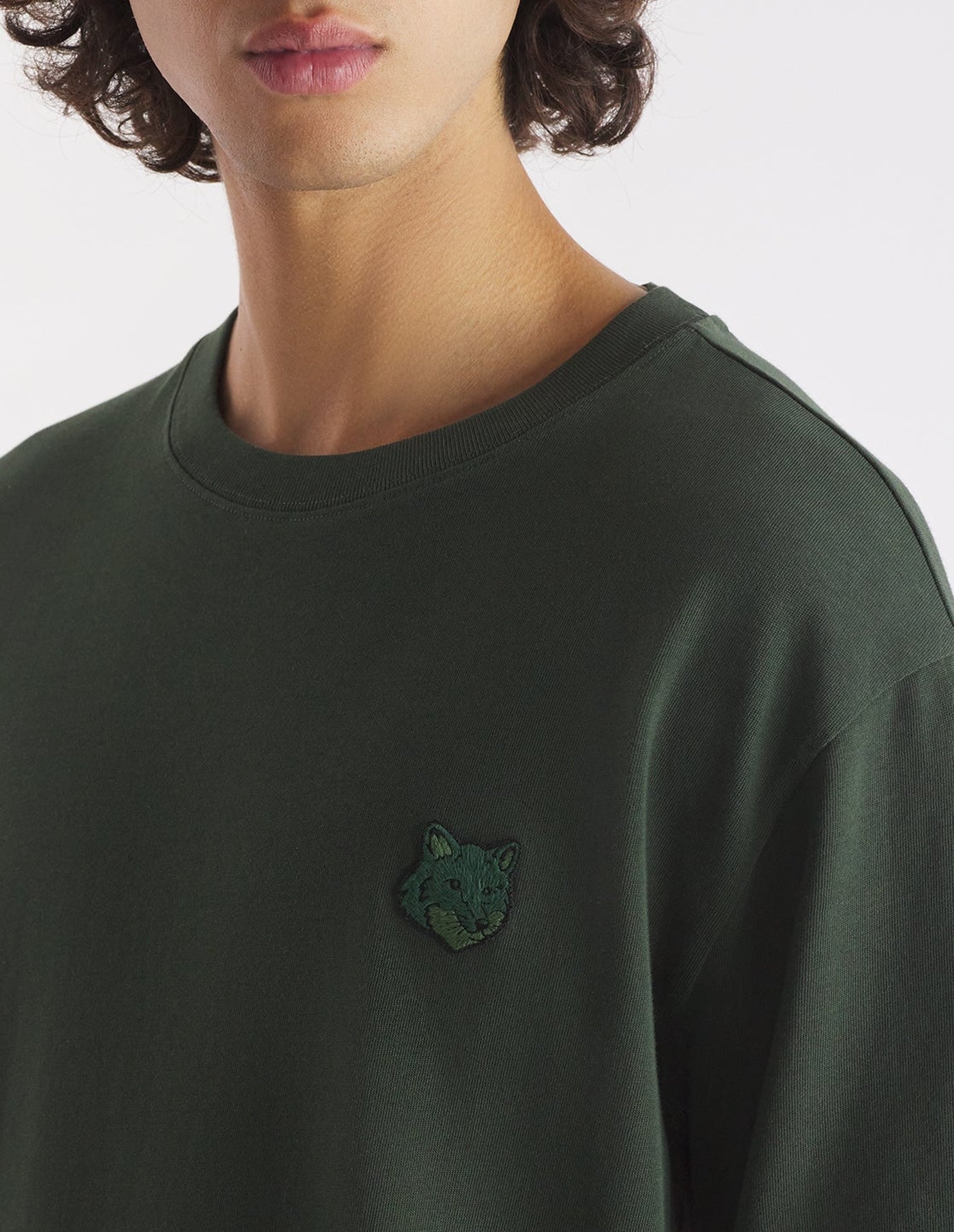 T-shirt oversize Bold Fox Head Fox avec écusson - Ranger Green