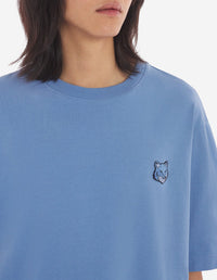 Oversized Bold Fox Head Fox T-shirt with crest - Hampton Blue
