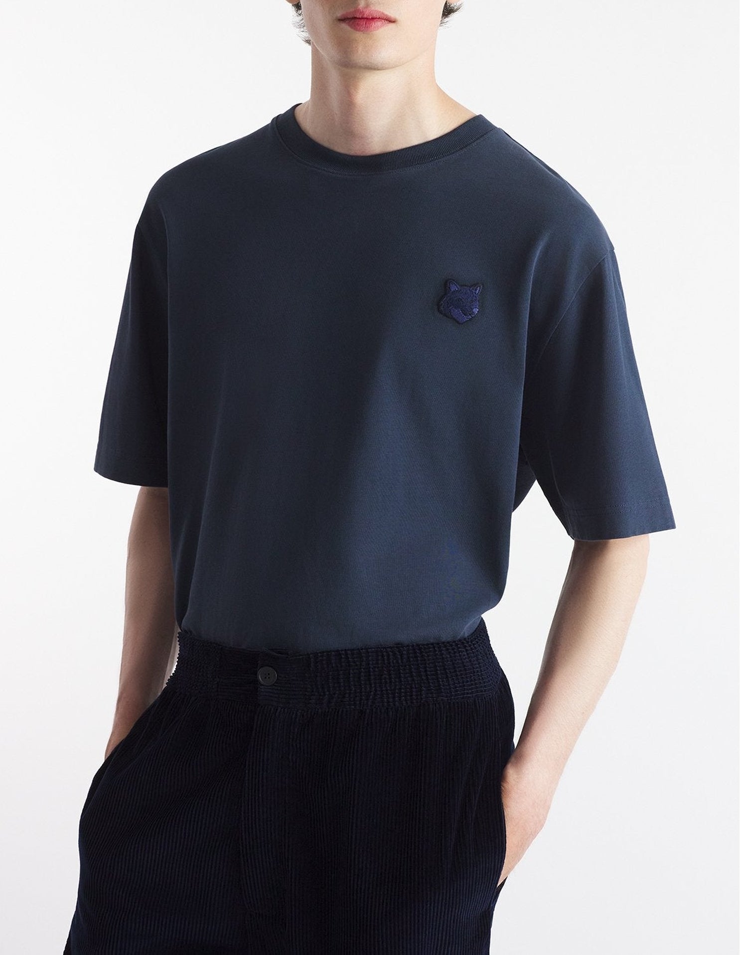T-shirt oversize Bold Fox Head Fox avec écusson - Deep Navy