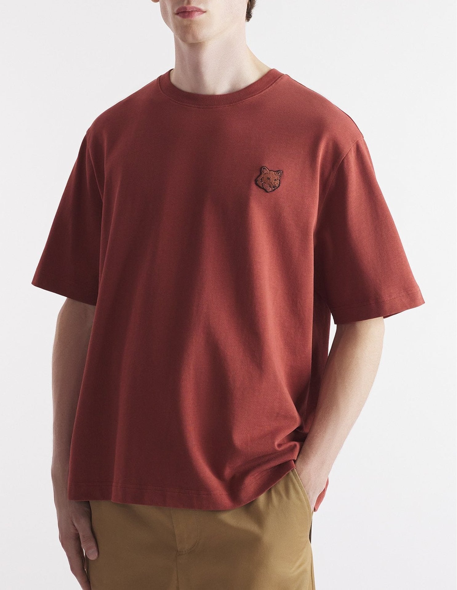 Bold Fox Head Fox oversize T-shirt with crest - Teak