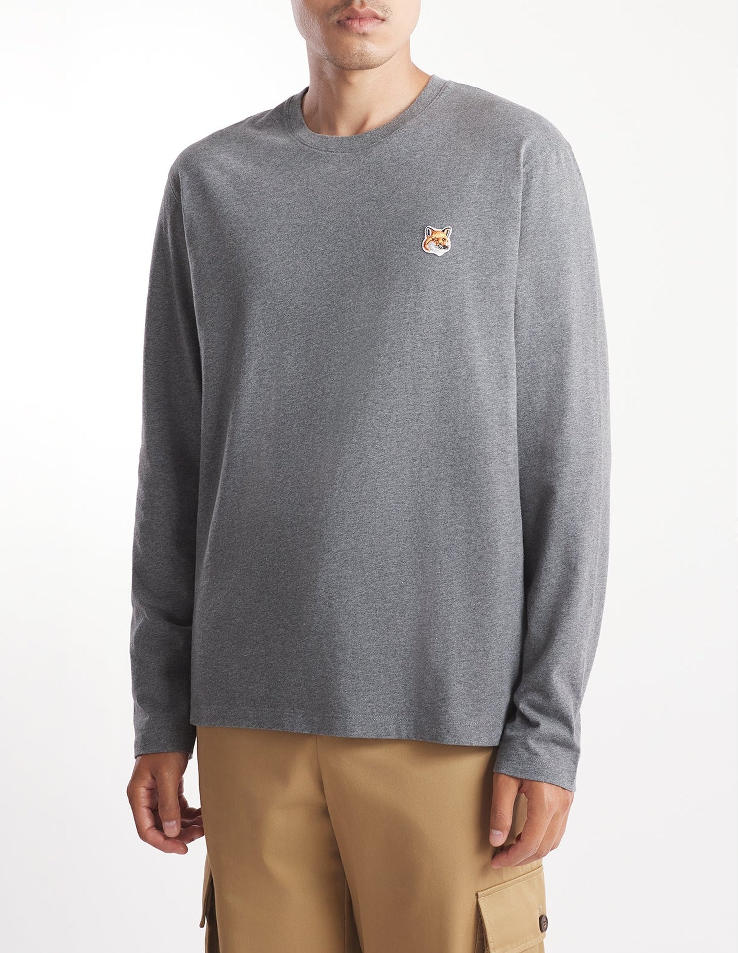 Fox Head long sleeve T-shirt - Dark Grey Melange