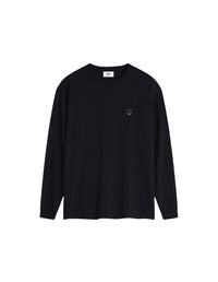 Bold Fox Head long sleeve t-shirt with crest - Black