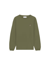 Bold Fox Head long sleeve t-shirt with crest - Military Green