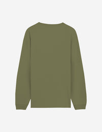 Bold Fox Head long sleeve t-shirt with crest - Military Green