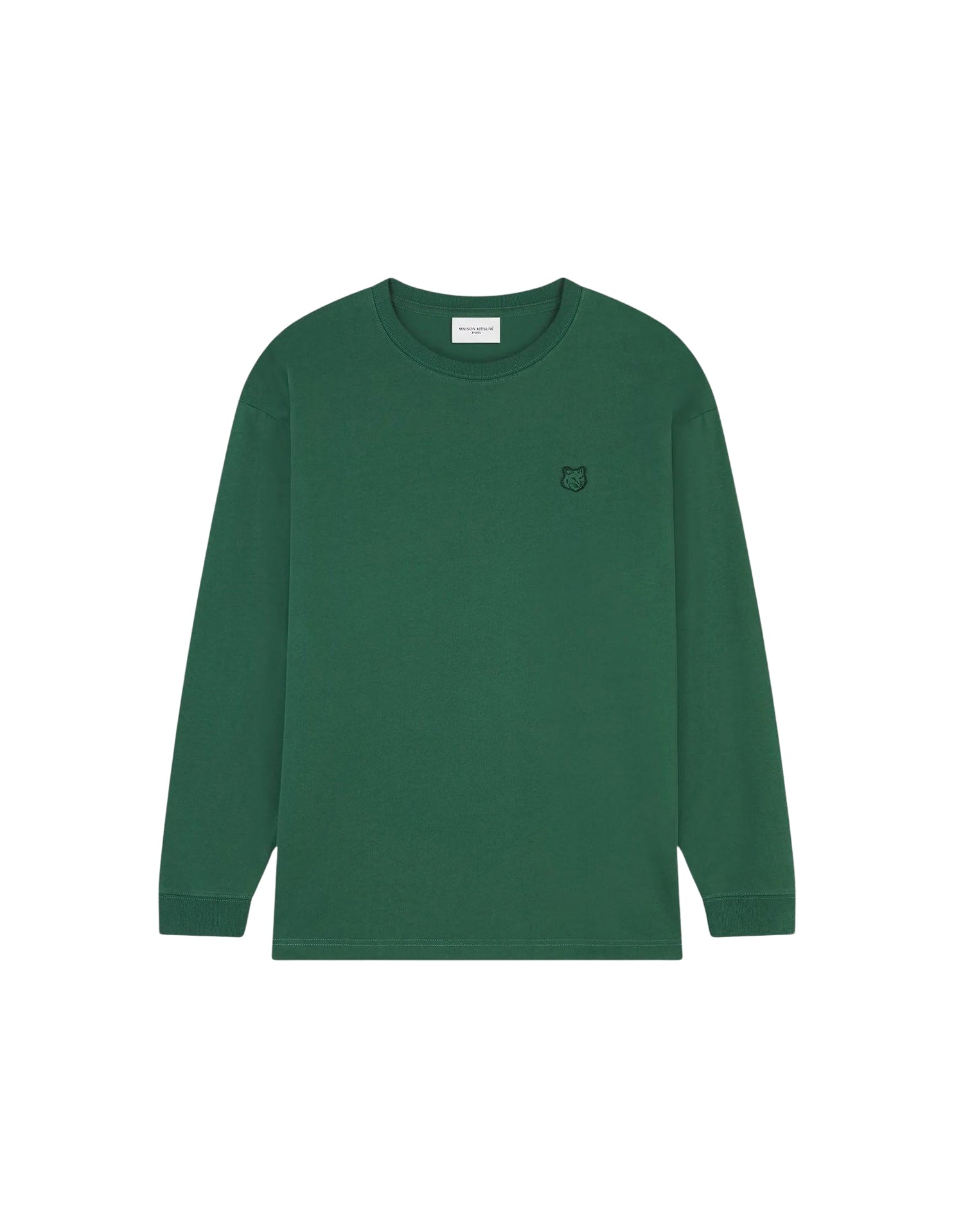 Bold Fox Head long-sleeved T-shirt with crest - Bottle Green