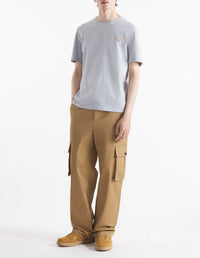 T-shirt with badge - Light Grey Melange