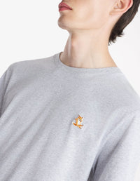 T-shirt with badge - Light Grey Melange