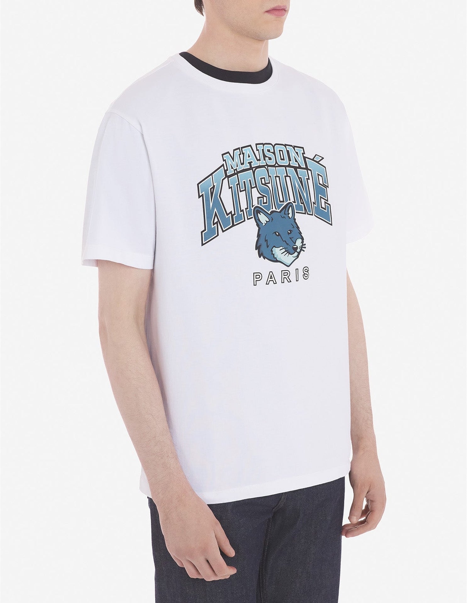 Printed round-neck T-shirt - White