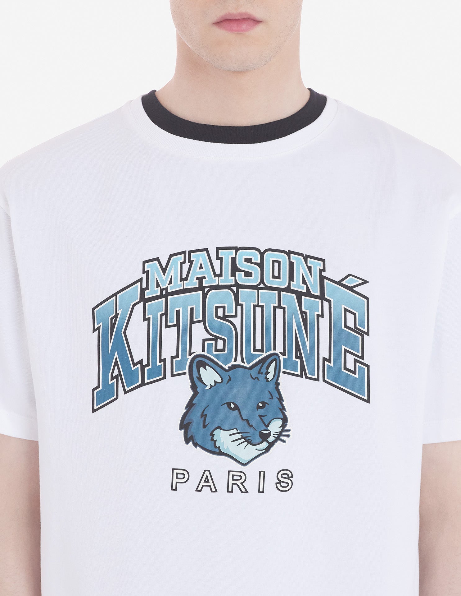 Printed round-neck T-shirt - White