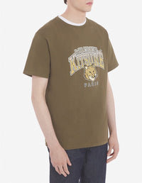 Printed round-neck T-shirt - Khaki