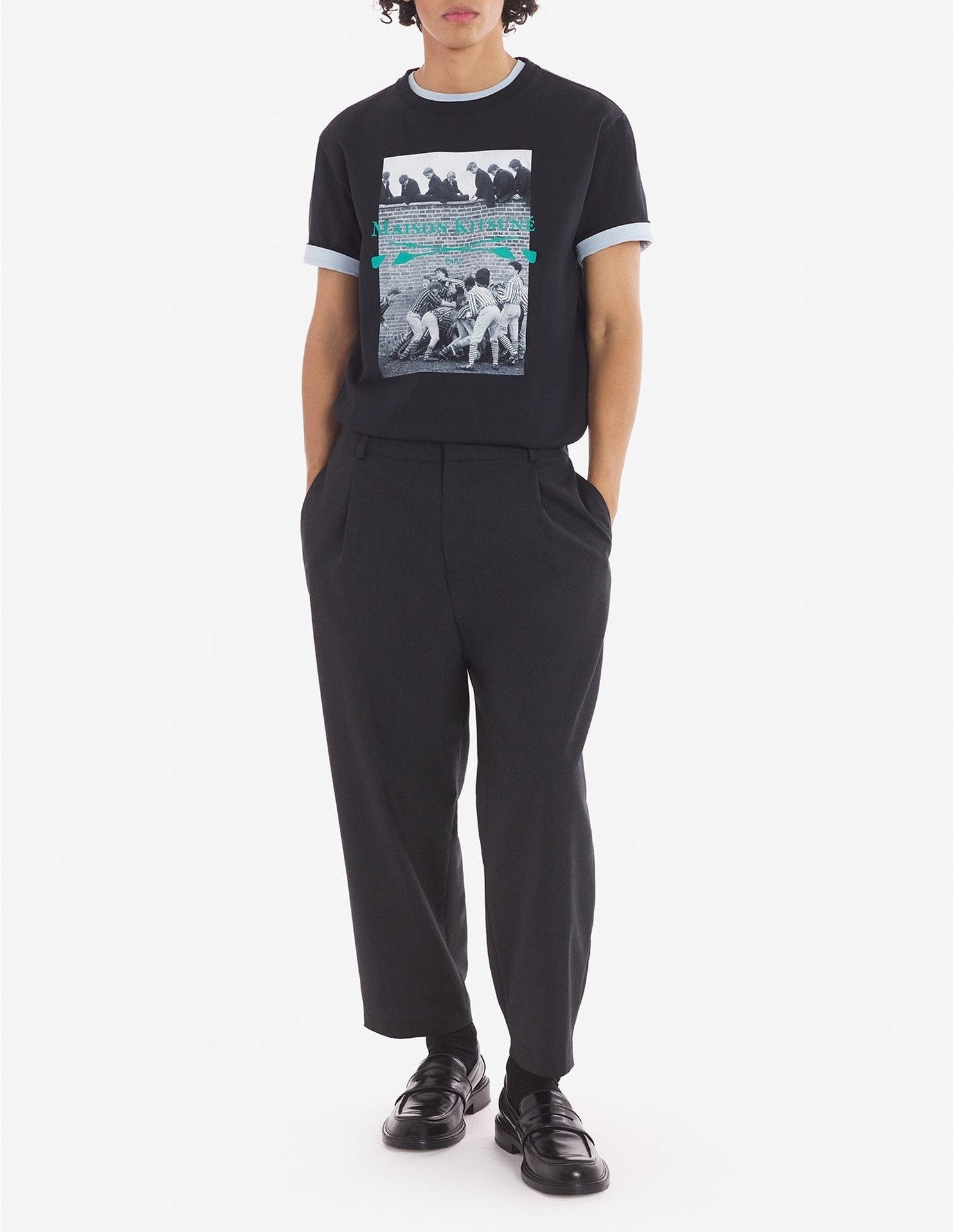 Front printed T-shirt - Black
