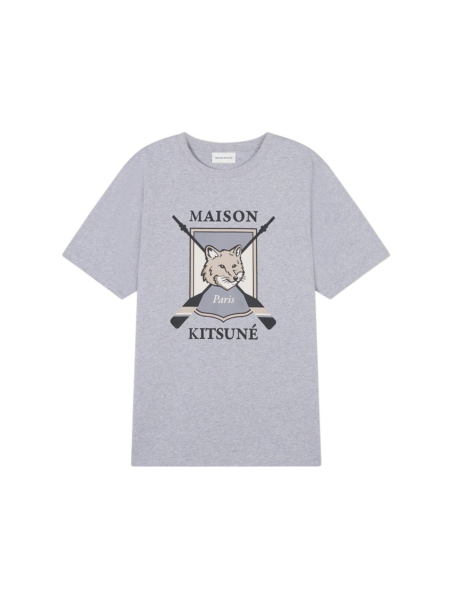 College Fox printed T-shirt - Light Grey Melange