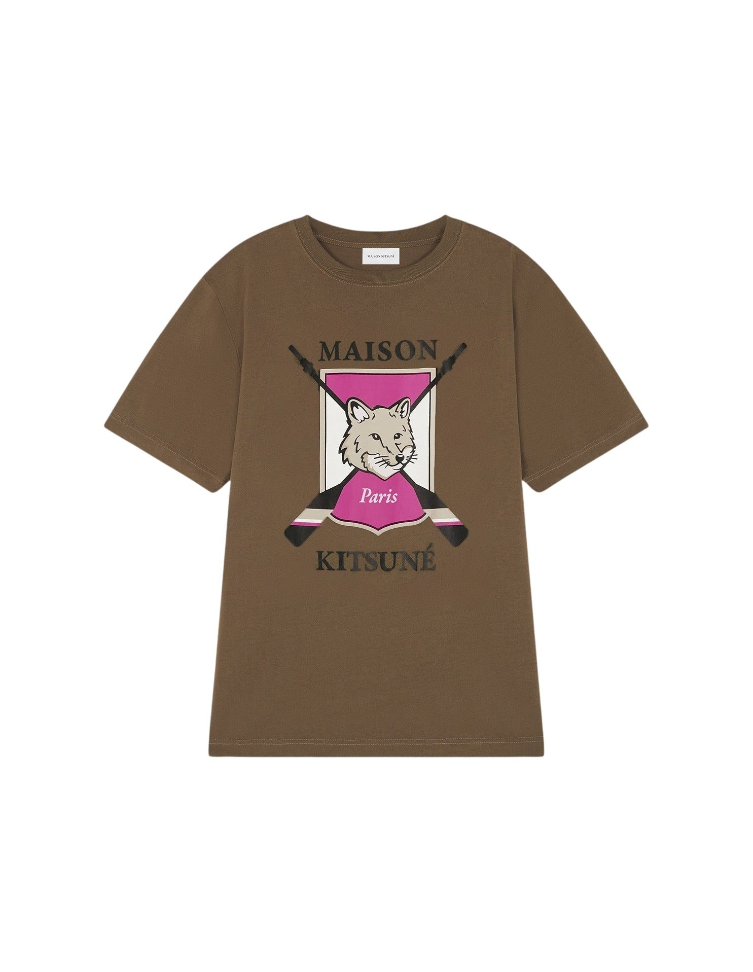 T-shirt, printed on front - Khaki
