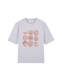 Printed front T-shirt - Light Grey Melange