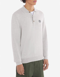 Pull polo à Fox en laine - Light Grey Melange