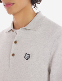 Pull polo à Fox en laine - Light Grey Melange