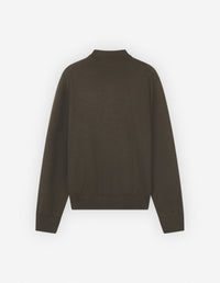 Pull polo à Fox en laine - Khaki