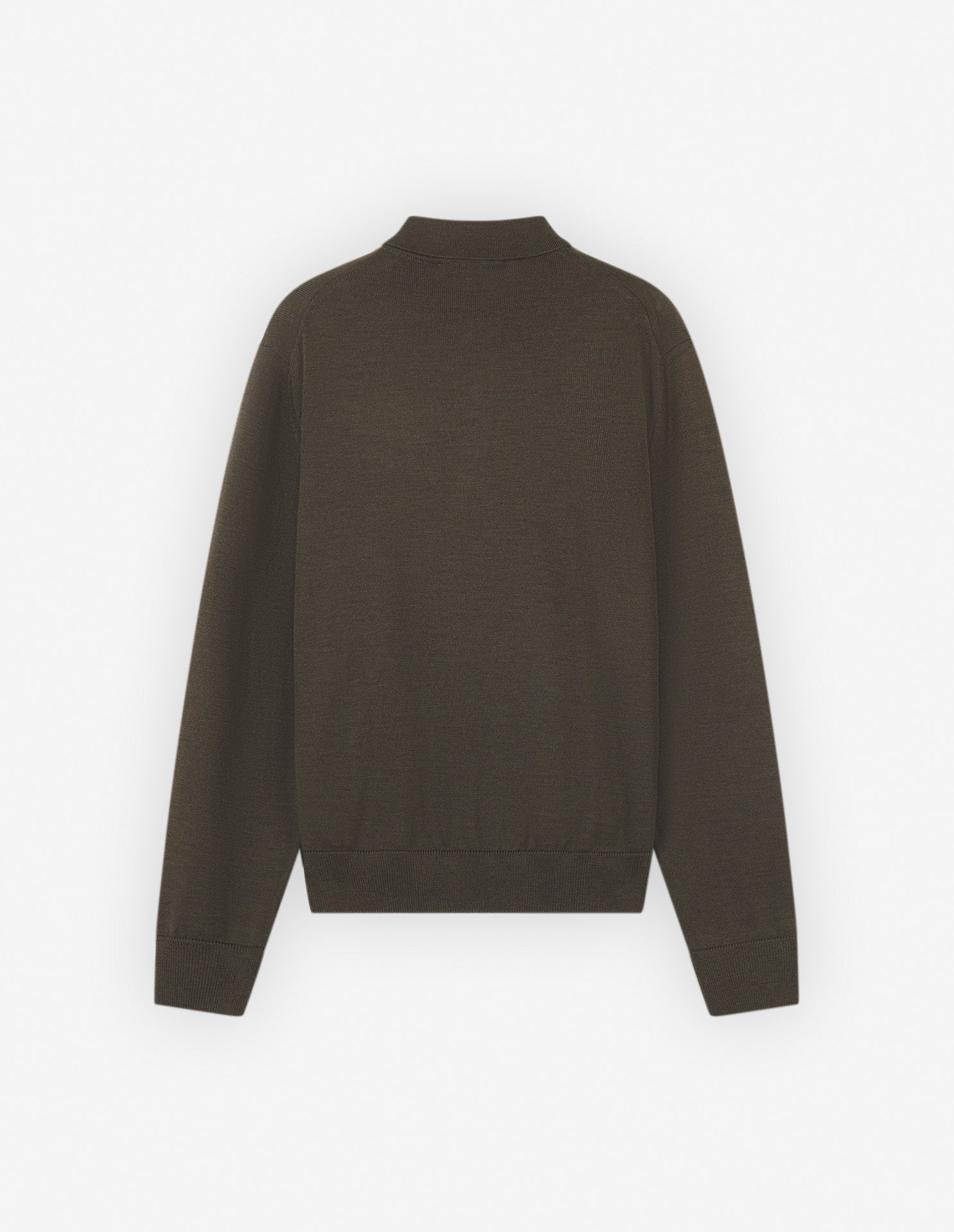 Pull polo à Fox en laine - Khaki