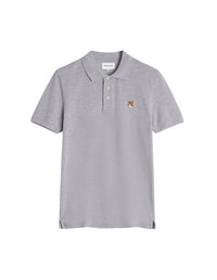 Polo shirt with embroidered Fox head patch - Light Grey Melange
